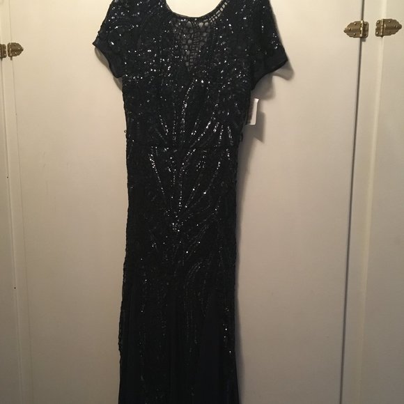 R&M Richards Sequin Godet Mother of the Bride Gown - Picture 8 of 13